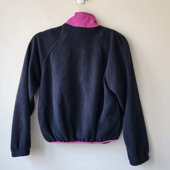 Hippie Rose Black Pink Fleece Soft Cozy Cropped Quarter Button Sweatshirt Size S - Picture 4 of 9
